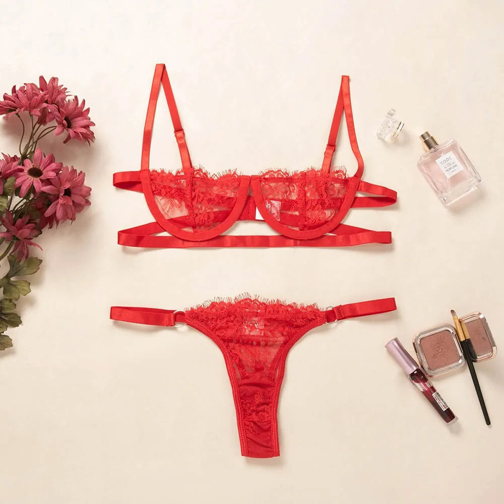 Sexy Transparent  Lingerie Set Rieworkes