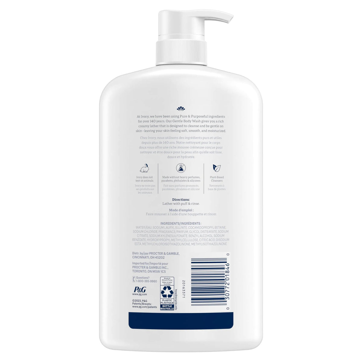 Ivory Gentle Body Wash, Designed for the Whole Family, Free of Dyes Heavy Perfumes Parabens Phthalates &amp; Silicones, Original Scent, 35 oz 35 Fl Oz (Pack of 1) Rieworkes