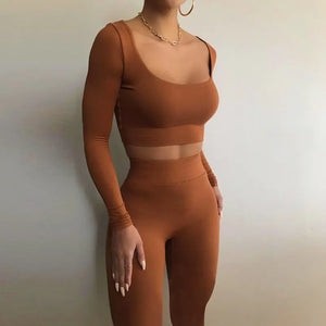 Gym Crop Tank Top Leggings Set Rieworkes