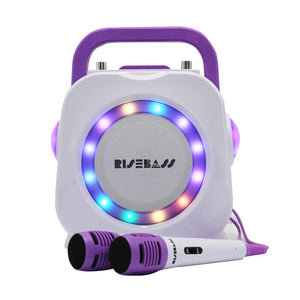 Karaoke Machine for Kids - Bluetooth Speaker with 2 Microphone - Portable Kids Karaoke Machine for Girls and Boys - Birthday Gift for Girls and Boys Ages 2 Years Old and Up. Rieworkes