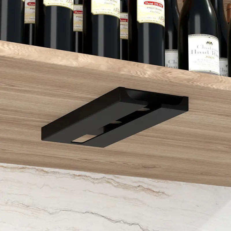 Wine Glass Holder Rack Under Shelf - No Drill Required Rieworkes