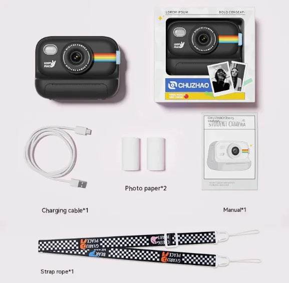 Camera Photo Printable Toy Student Digital Camera Baby Birthday Present Rieworkes