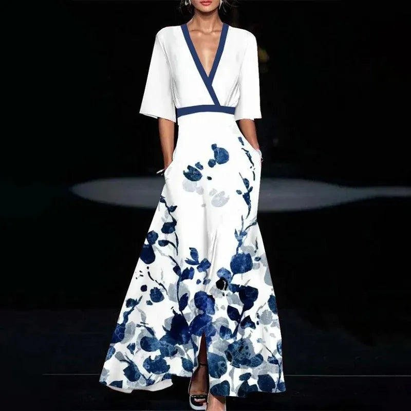 Printed Pleated Belt Dress Rieworkes