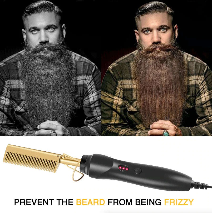 Hair Straightener Comb Pro Electric Beard Straightening Comb Heat Hot Comb Press Rieworkes