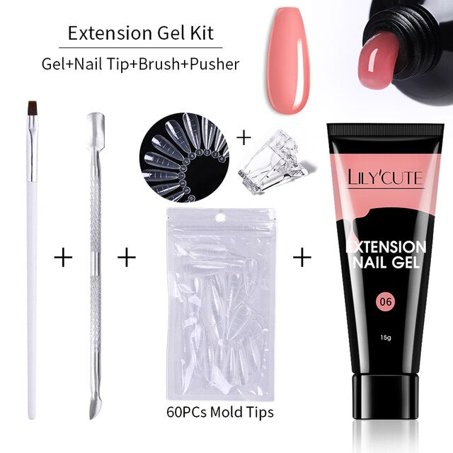 LILYCUTE Nail Extension Gel Set Rieworkes