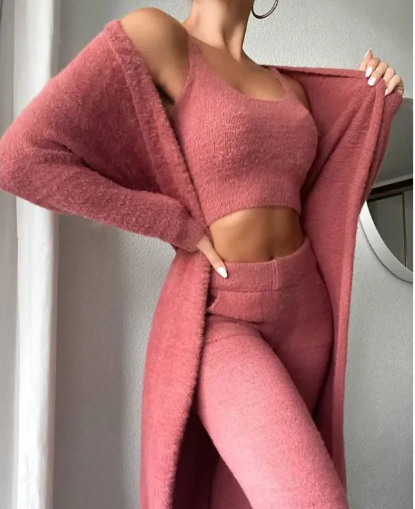 Women's 3-Piece Cozy Winter Lounge Set Mimarta
