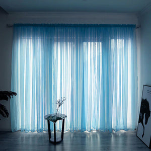 Simple And Modern Balcony Solid Color Gauze Curtain Rieworkes