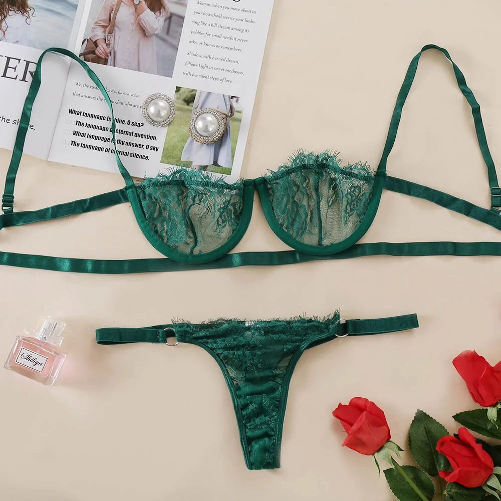 Sexy Transparent  Lingerie Set Rieworkes