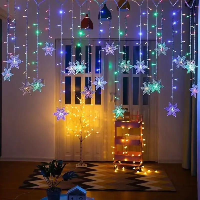 LED Snowflake Curtain Lights for Christmas & Parties Mimarta