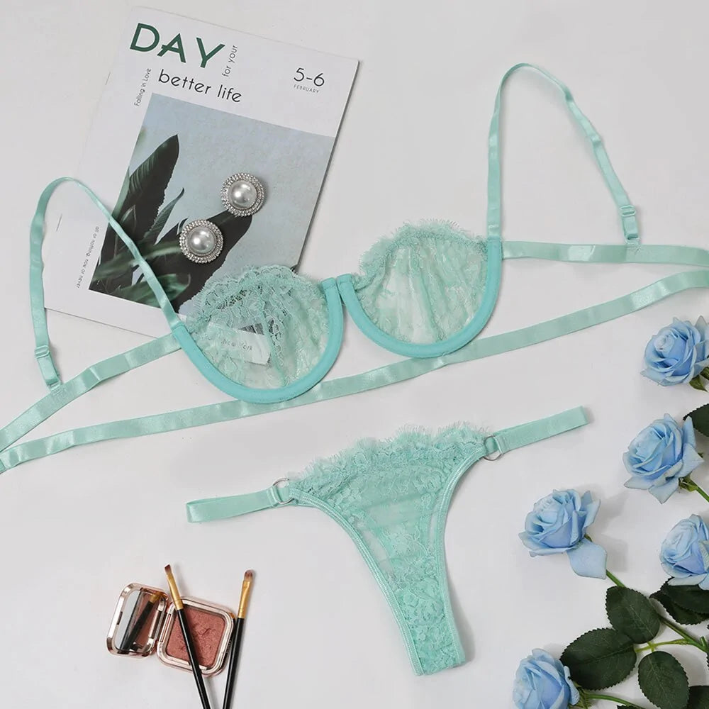 Sexy Transparent  Lingerie Set Rieworkes