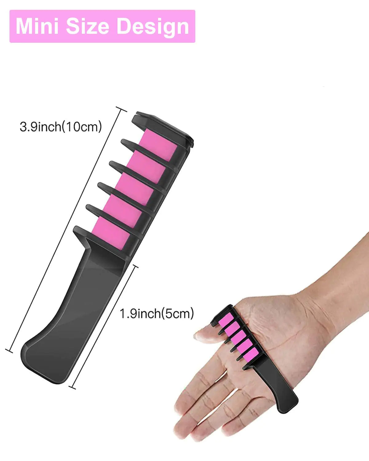 MSDADA New Hair Chalk Comb Temporary Hair Color Dye for Girls Kids with Light Color Hair, Washable Hair Chalk for Girls Age 4 5 6 7 8 9 10 Birthday Cosplay DIY, Halloween, Christmas (Pink+Blue) Pink,Blue Rieworkes