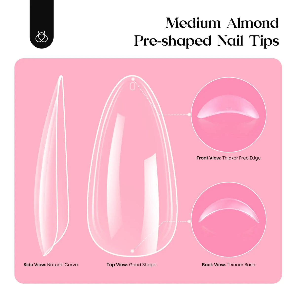 Beetles Gel Nail Kit 600Pcs Medium Almond Nail Tips with Milky White Gel Polish Top Coat, 15 Sizes Soft Clear Gel Nail Tips 5 In 1 Nail Glue Uv Nail Lamp for Nail Extension DIY Nail Salon Gift for Her B-Medium Almond 600pcs(Gel Polish &amp; Top Coat） Rieworkes
