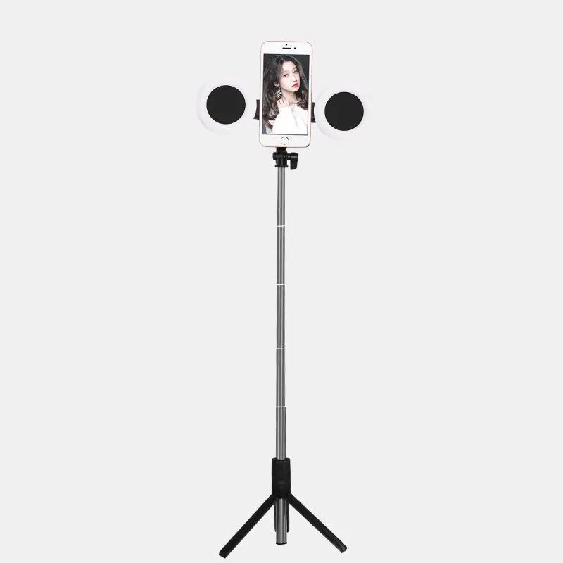 J861 Dual Light Bluetooth Selfie Stick with Tripod & LED Ring Light Mimarta