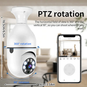 360° 1080P IP E27 Light Bulb Camera Wi-Fi IR Night Smart Home Wireless Security Rieworkes
