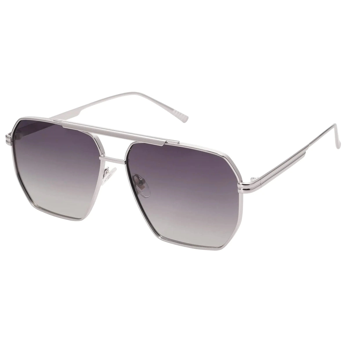 SOJOS Retro Oversized Square Polarized Sunglasses for Women and Men Vintage Shades UV400 Classic Large Metal Sun Glasses Silver/Grey Rieworkes