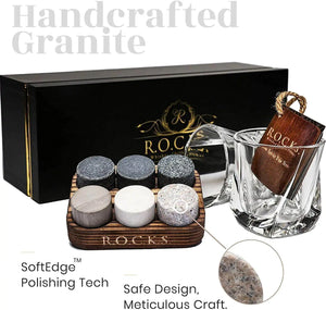 The Connoisseur's Set - Whiskey Stones & Twist Glass Edition Mimarta