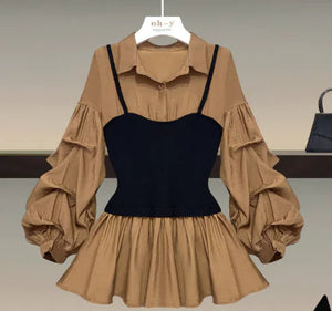 Fake Two-Piece Shirt Top (Single Piece) Rieworkes