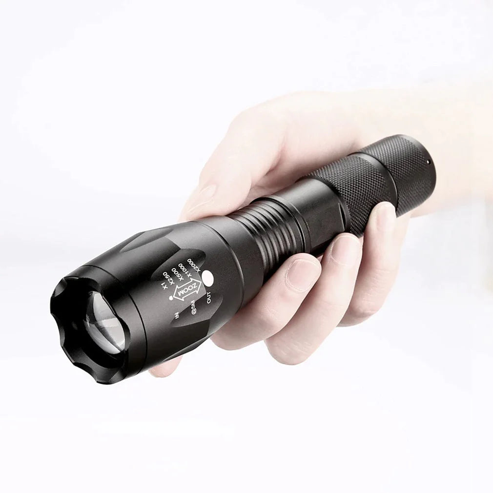 Super-Bright 90000LM LED Tactical Flashlight 5 Modes Zoomable Torch Searchlight Rieworkes