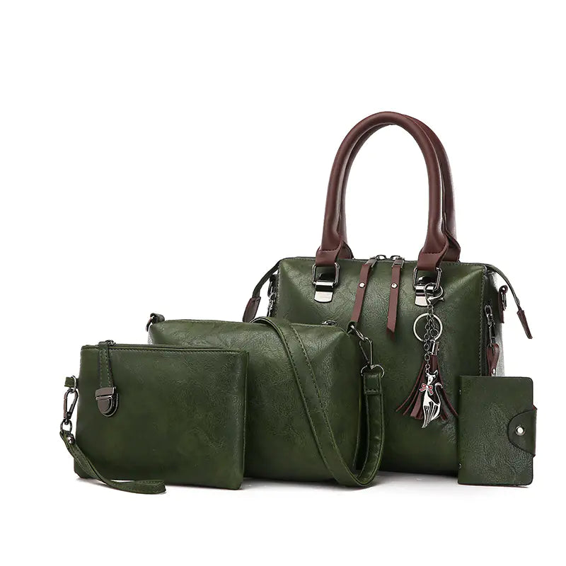 Luxury Women’s Leather Handbag & Wallet 4-Piece Set Mimarta