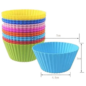 Reusable Silicone Baking Cups/ Nonstick Muffin Molds 12 Pcs Rieworkes