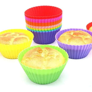 Reusable Silicone Baking Cups/ Nonstick Muffin Molds 12 Pcs Rieworkes