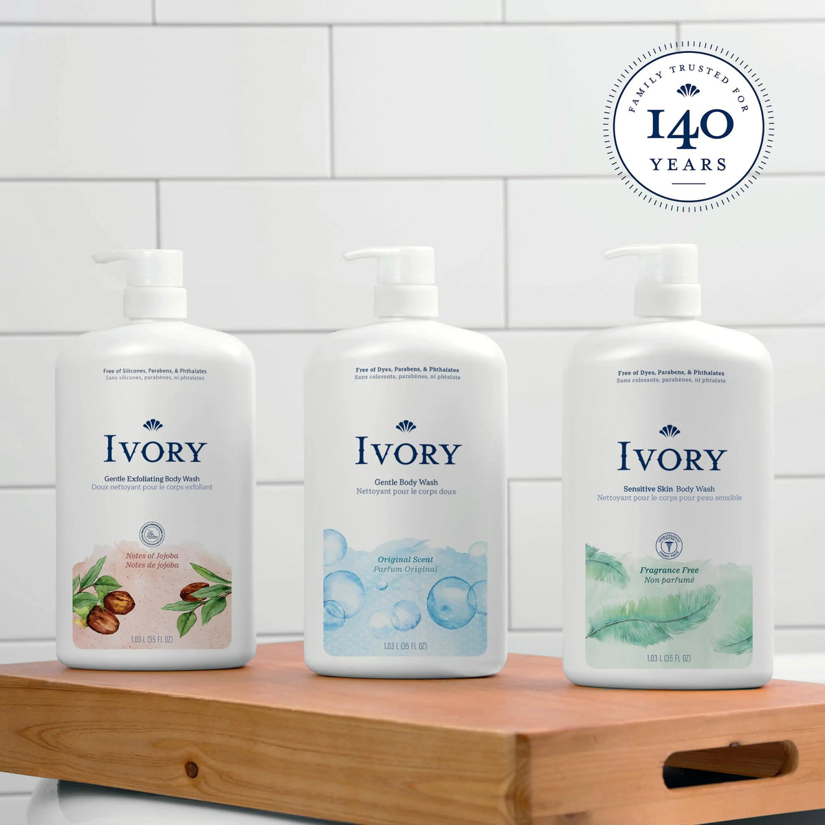 Ivory Gentle Body Wash, Designed for the Whole Family, Free of Dyes Heavy Perfumes Parabens Phthalates &amp; Silicones, Original Scent, 35 oz 35 Fl Oz (Pack of 1) Rieworkes