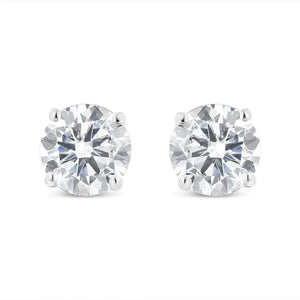 IGI Certified 14K White Gold 1 1/2 Cttw Lab Grown Diamond Solitaire Stud Earrings with Screwbacks (J-K Color, VVS2-VS1 Clarity) Rieworkes