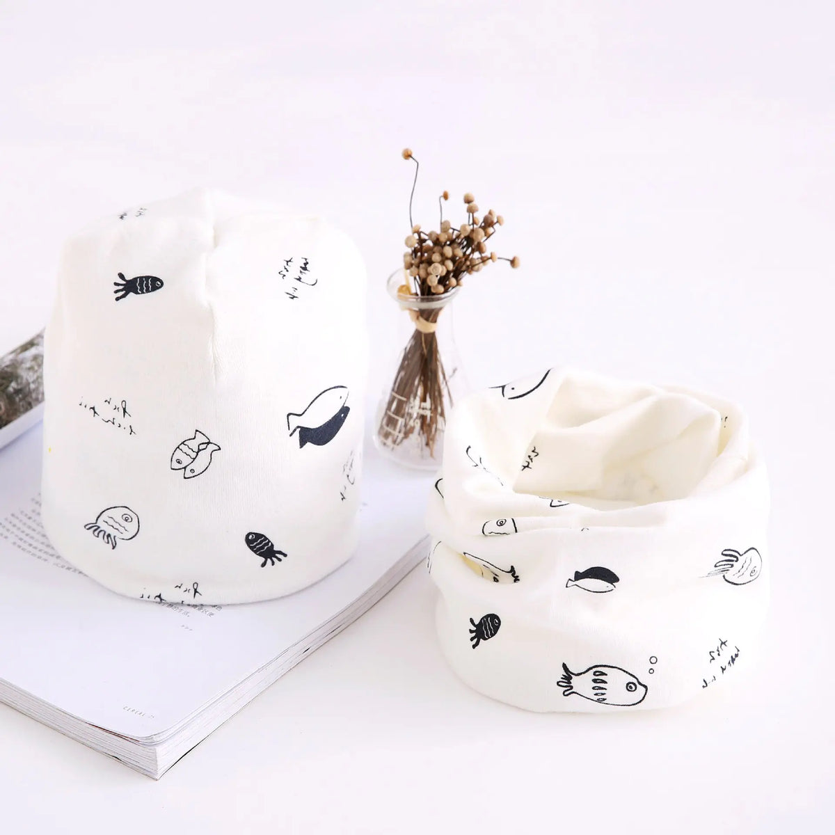 Autumn Winter Baby Cotton Scarf & Hat Set (Wholesale) Mimarta