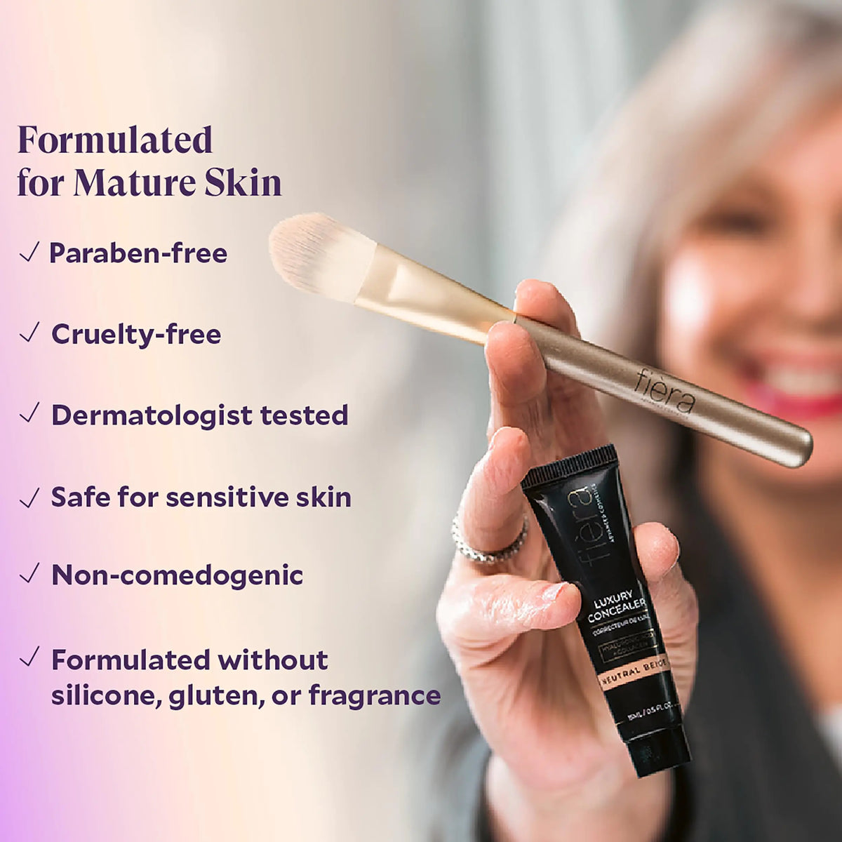 Fièra Luxury Concealer with Anti-Aging - All Day Coverage for Dark Circles, Fine Lines, Wrinkles &amp; Spots - Caramel, 0.5 Ounce 0.5 Fl Oz (Pack of 1) 4W Caramel Rieworkes