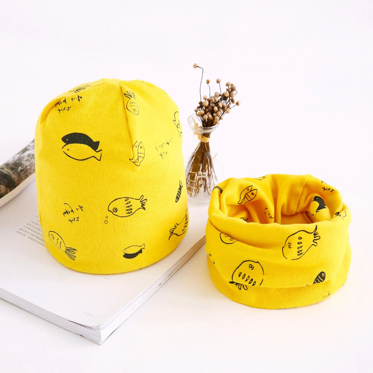 Autumn Winter Baby Cotton Scarf & Hat Set (Wholesale) Mimarta