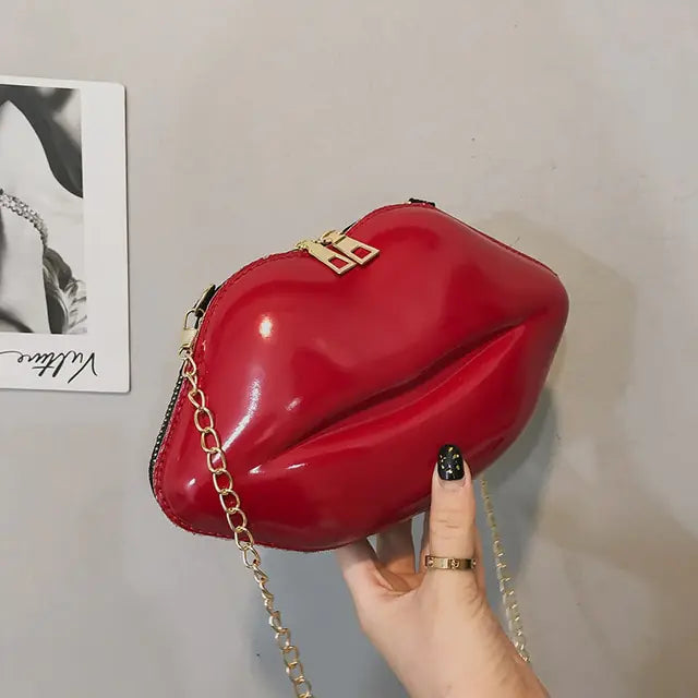 Mini Bags for Women 2023 New Fashion All-match Women&amp;#39;s Shoulder Bag PU Solid Color Zipper Crossbody Patent Leather Lip Chain Bag Rieworkes