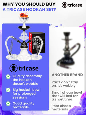 White Black Hookah set with everything Hookah Set 2 Hose Hookah LilOne Rieworkes