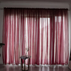 Simple And Modern Balcony Solid Color Gauze Curtain Rieworkes