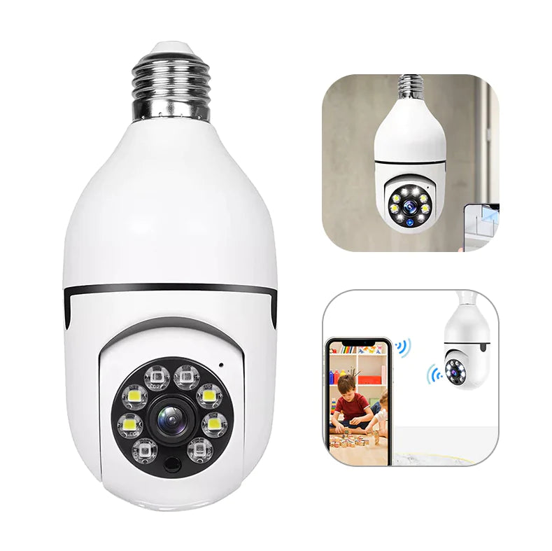 360° 1080P IP E27 Light Bulb Camera Wi-Fi IR Night Smart Home Wireless Security Rieworkes