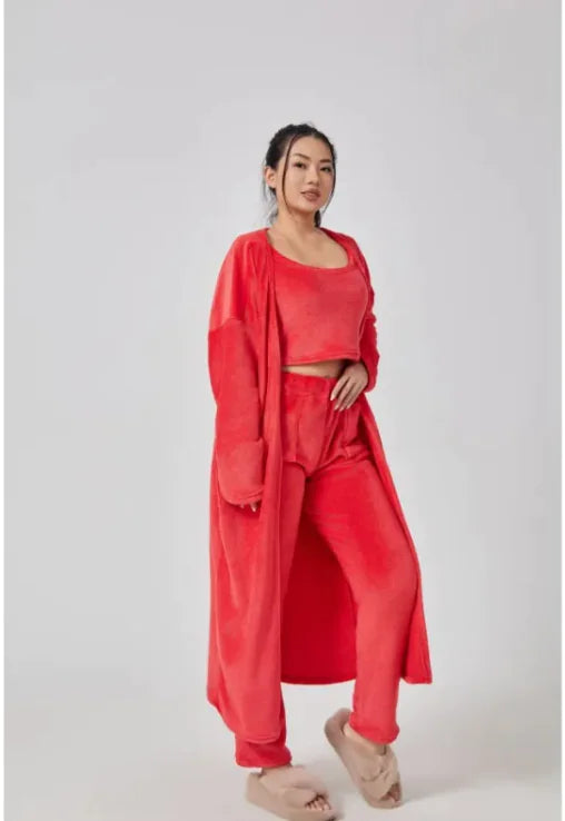 Women's 3-Piece Cozy Winter Lounge Set Mimarta