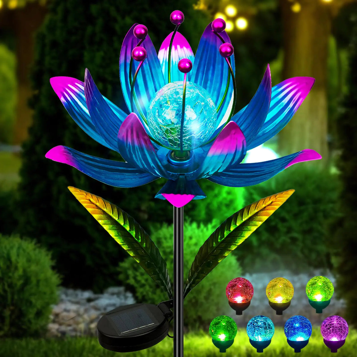 Wind Spinners Outdoor 38 Inch Metal Wind Spinner Yard Art with Stake Colorful Solar Windmill for Yard and Garden Lawn Patio Farmhouse Decor Mimarta