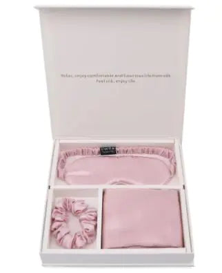 Luxury Silk Sleep Gift Set: Eye Mask, Pillowcase & Scrunchie in Gift Box Mimarta