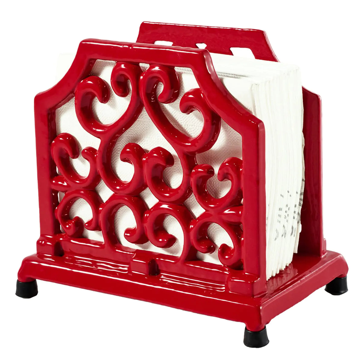 Jogreful Vintage Metal Napkin Holder Cast Iron Napkin Holder Organizer for Kitchen Restaurant Home Decor (Red-2) Mimarta