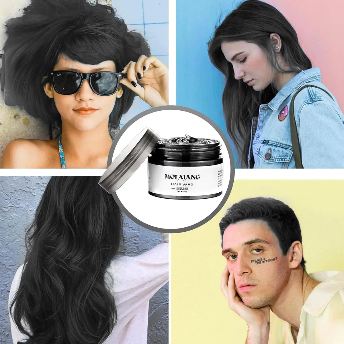 Temporary Hair Color Chalk For Kids, Hair Wax Color For 4 5 6 7 8 9 Year Old Girl Gifts, Birthday,Party, Cosplay DIY, Children's Day, Halloween, Christmas (1, Black) 1 Rieworkes