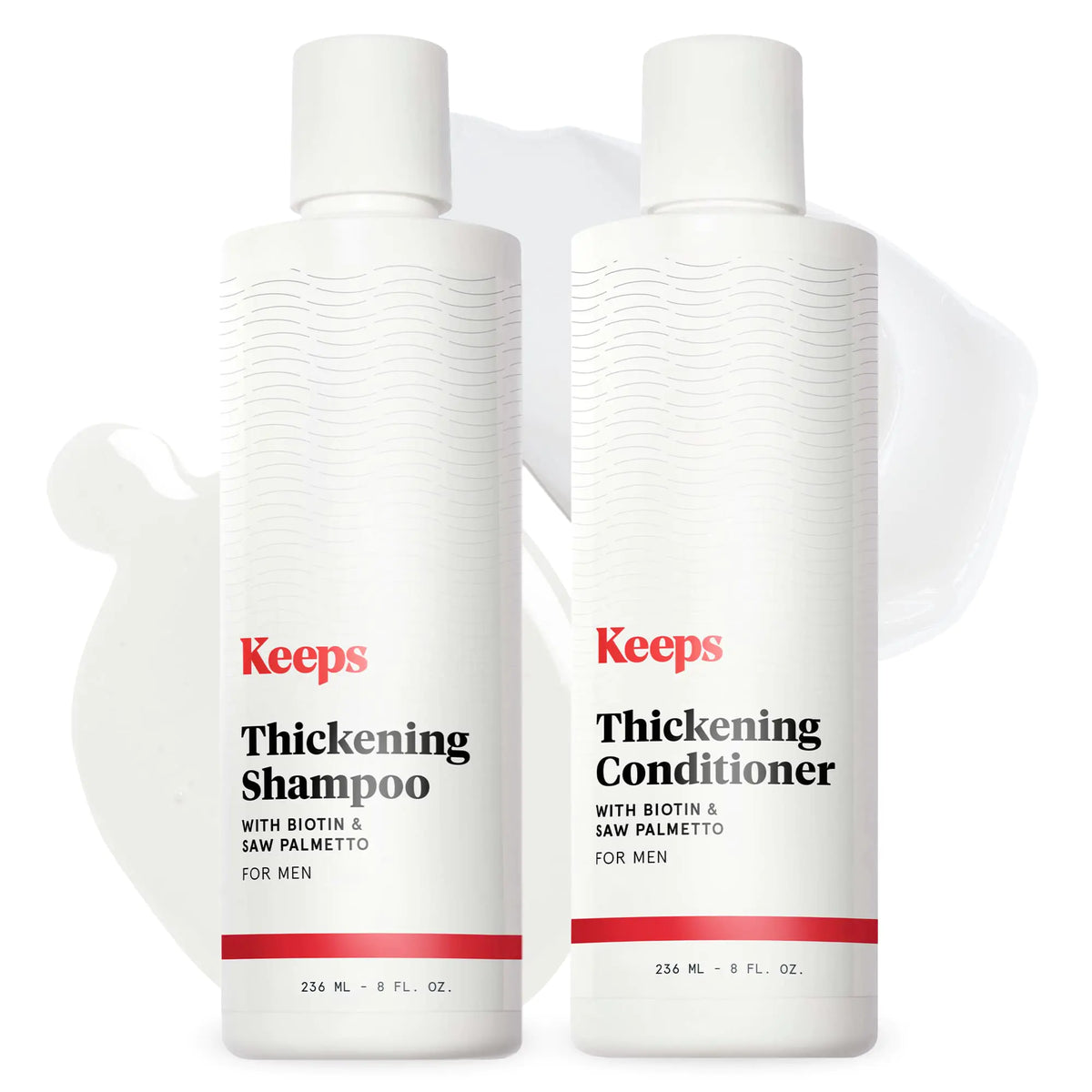 Keeps Hair Growth Shampoo and Conditioner Set - Treatment for Thinning Hair and Hair Regrowth - Men's Hair Products Infused with Biotin, Caffeine, &amp; Saw Palmetto Shampoo &amp; Conditioner Set Rieworkes