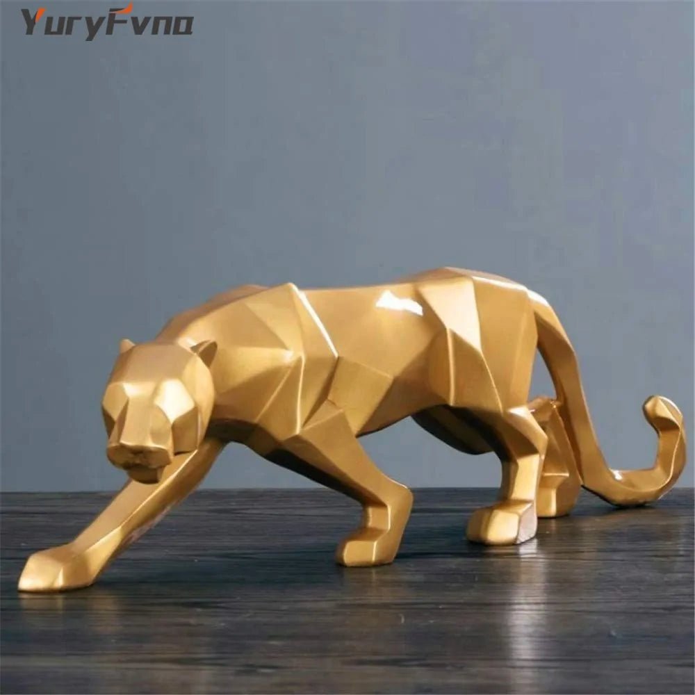 Abstract Resin Leopard Statue: Modern Home Office Decoration Gift - Rieworkes