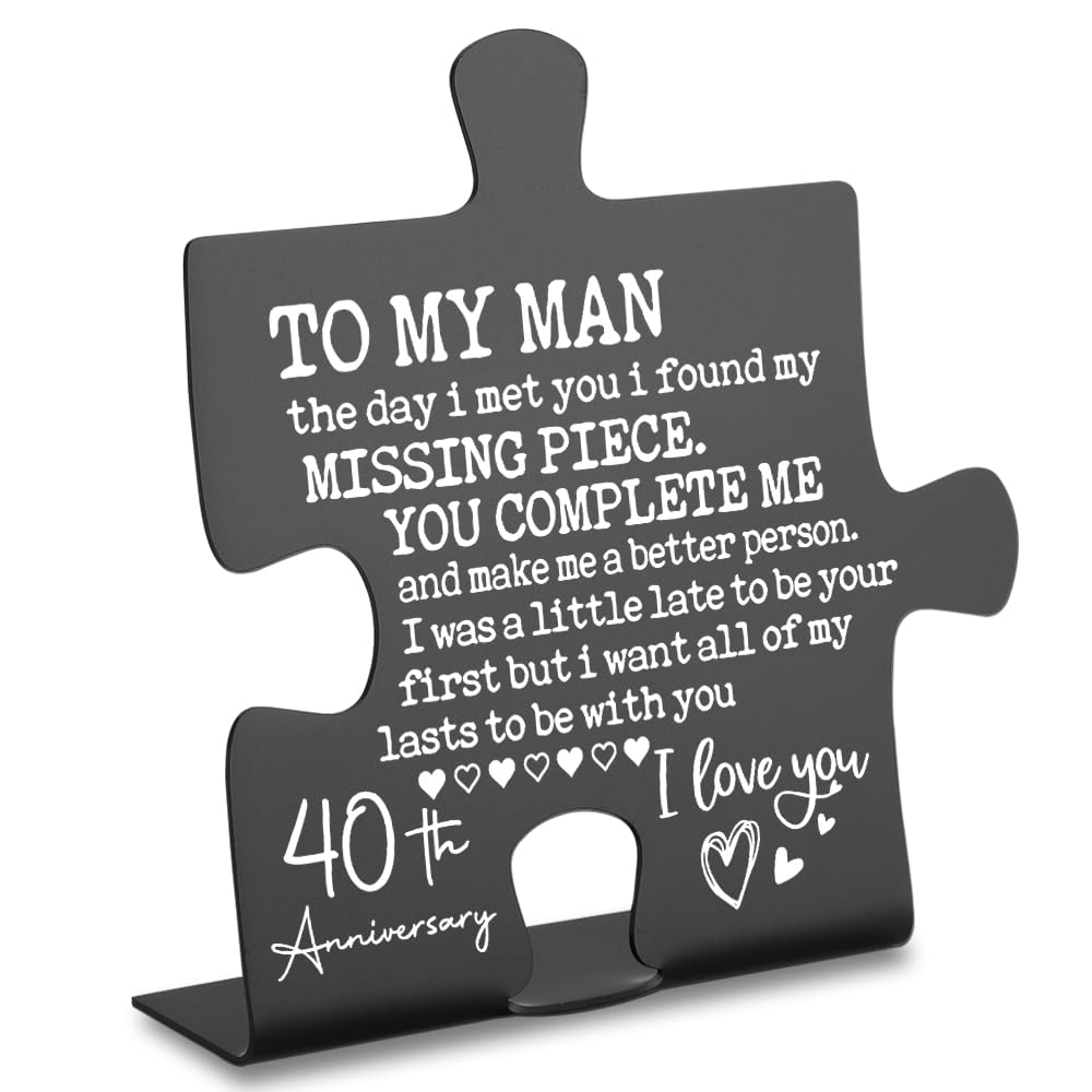 40 Year Anniversary Plaques Gifts for Men Husband Men 40th Anniversary Plaques Gifts form Wife Happy 40th Anniversary Marriage Gifts for Husband Men Desk Decor Sign YP223 Mimarta