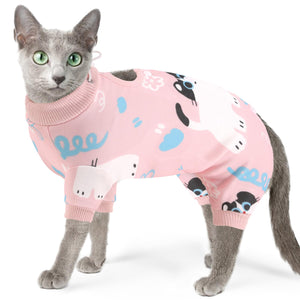 SUNFURA Cat Recovery Suit Full Body Suit Cat Surgery Recovery Suit Female Kitten Onesie for Cats Anti-Licking Pet Surgical Recovery Suit with Sleeves Cat Spay Recovery Suit Male Neuter Pink M Mimarta