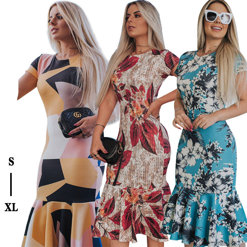 2019 Summer Sexy Floral Ruffled Bodycon Dress Mimarta