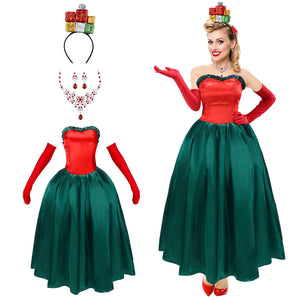 Croknit 5 Pieces Adult May Cosplay Costume Set Anime Christmas Dress Gloves Outfit for Women Halloween Christmas Costume (XL) Mimarta