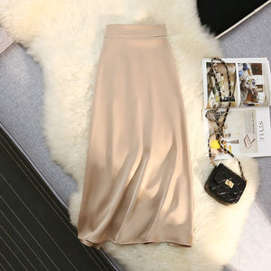 High-Quality Women's Acetate Satin Skirt Mimarta