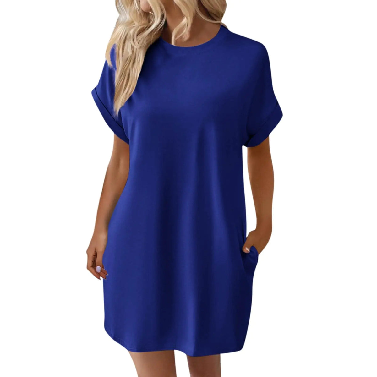Generic Boho Western Dresses for Women Vintage Dress Womens Casual Dresses Womens Solid Short Sleeve T Shirt Dresses Womens Spring Dresses Plus Size Casual Summer DressesDark BlueMedium Mimarta