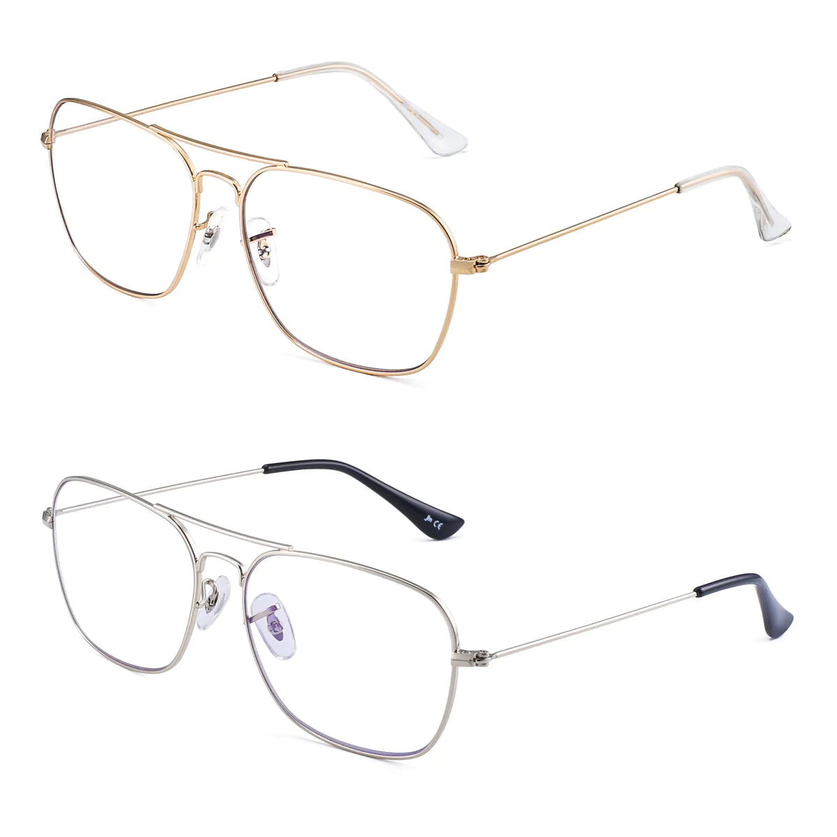 JM 2-Pack Aviator Reading Glasses Women Metal Frame Blue Light Blocking Computer Readers 1.75 Mimarta