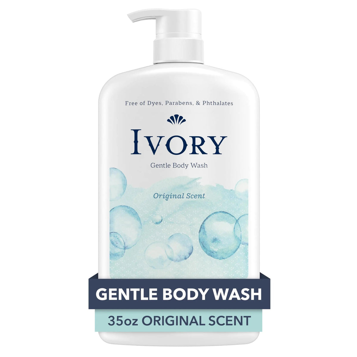 Ivory Gentle Body Wash, Designed for the Whole Family, Free of Dyes Heavy Perfumes Parabens Phthalates &amp; Silicones, Original Scent, 35 oz 35 Fl Oz (Pack of 1) Rieworkes