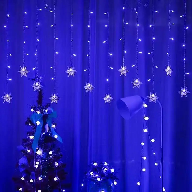 LED Snowflake Curtain Lights for Christmas & Parties Mimarta